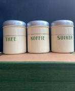 Vintage Emaille koffie thee en suiker voorraad bussen, Ophalen of Verzenden