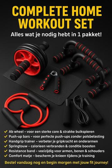 Complete Trainingsset - Abroller springtouw push up beschikbaar voor biedingen