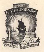 0586 Ex Libris Nederland : Harry Corvers, 1945, Antiek en Kunst, Kunst | Etsen en Gravures, Verzenden