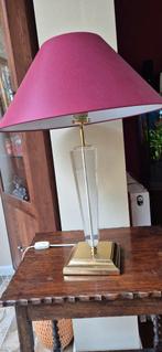 Messing plexiglas tafellamp 80s, Antiek en Kunst, Ophalen of Verzenden
