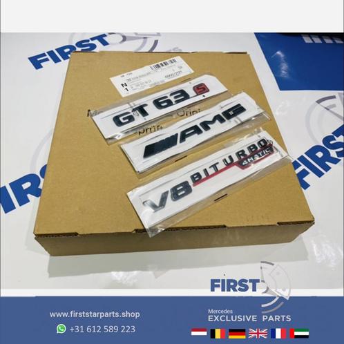 X290 GT 63 S 4MATIC+ AMG LOGO SET ZWART EMBLEMEN SET Mercede, Auto-onderdelen, Carrosserie en Plaatwerk, Mercedes-Benz, Gebruikt