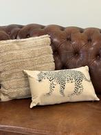 Beige Kussen met Panterprint, Huis en Inrichting, Ophalen of Verzenden, Nieuw, Beige, Rechthoekig