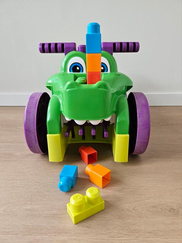 Fisher Price Mega Bloks Krokodil wagen, Kinderen en Baby's, Speelgoed | Fisher-Price, Zo goed als nieuw, Auto of Voertuig, Ophalen of Verzenden