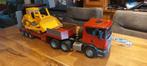 Speelgoed vrachtwagen met bulldozer, Ophalen, Gebruikt