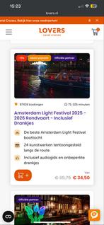 Tickets Amsterdam Light Festival Rondvaart totaal 6 tickets, Drie personen of meer