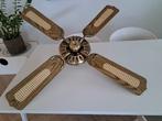 Vintage Plafondventilator met Houten Bladen, Ophalen, Plafondventilator