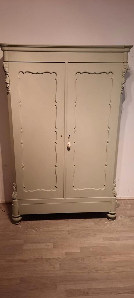 Antieke biedermeier linnenkast/meidenkast (demontabel), Antiek en Kunst, Antiek | Meubels | Kasten, Ophalen