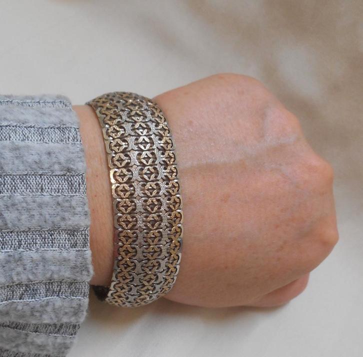 Zilveren royale vintage armband nr.720, Sieraden, Tassen en Uiterlijk, Antieke sieraden, Armband, Zilver, Verzenden