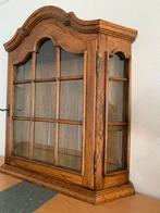 Eiken vitrinekastje, Ophalen, Glas, 50 tot 100 cm, Minder dan 25 cm