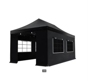 Te huur: easy up Luxe Zwarte Partytent 3x6m beschikbaar voor biedingen