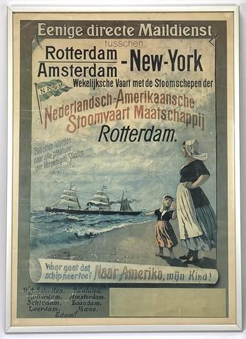  Reclameposter NASM Rotterdam-New York, ca. 1900-1920 beschikbaar voor biedingen