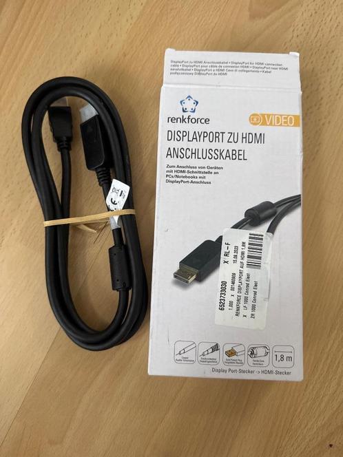 Renkforce DisplayPort naar HDMI kabel 1,8m, Computers en Software, Pc- en Netwerkkabels, Nieuw, Ophalen of Verzenden