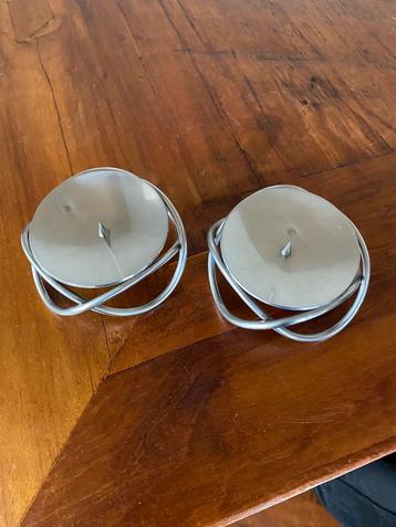 2 x Georg Jensen kandelaars type Glow beschikbaar voor biedingen