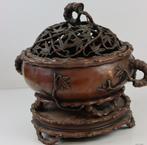 Container - Chinese antieke buxus wierookbrander - Brons, Antiek en Kunst, Brons, Ophalen
