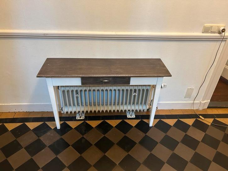 Houten Console Tafel met Lade, Huis en Inrichting, Tafels | Sidetables, Gebruikt, 25 tot 50 cm, 100 tot 150 cm, Rechthoekig, Overige houtsoorten