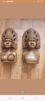 2 houten beelden, Ophalen of Verzenden