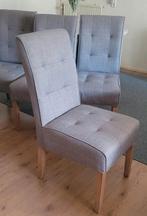 4 grijze stoelen - zijn nog mooi!, Huis en Inrichting, Stoelen, Ophalen, Zo goed als nieuw, Vier, Stof