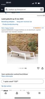 Splinternieuw in doos ligbed taupe wit, Tuin en Terras, Ophalen of Verzenden, Zo goed als nieuw