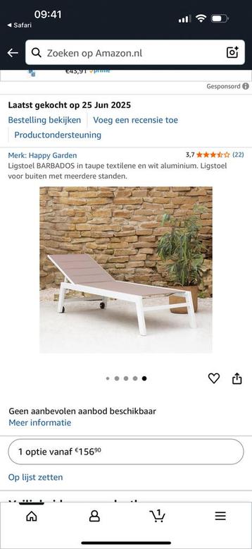 Splinternieuw in doos ligbed taupe wit  beschikbaar voor biedingen