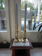 Een paar prachtige antieke Engelse koperen kandelaars ., Antiek en Kunst, Ophalen of Verzenden, Koper of Brons