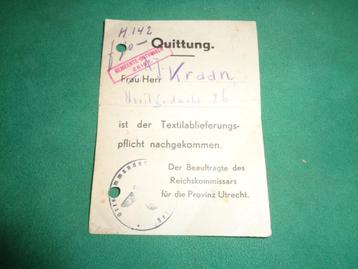 OORLOG wo2 quittung Utrecht document bezetting beschikbaar voor biedingen