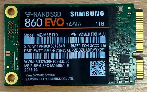 Samsung 860 EVO mSATA 1TB, Computers en Software, Harde schijven, Nieuw, Laptop, Ophalen of Verzenden