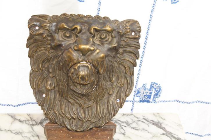 Leeuwenkop ( Biljart pocket, Antiek en Kunst, Kunst | Beelden en Houtsnijwerken, Ophalen of Verzenden