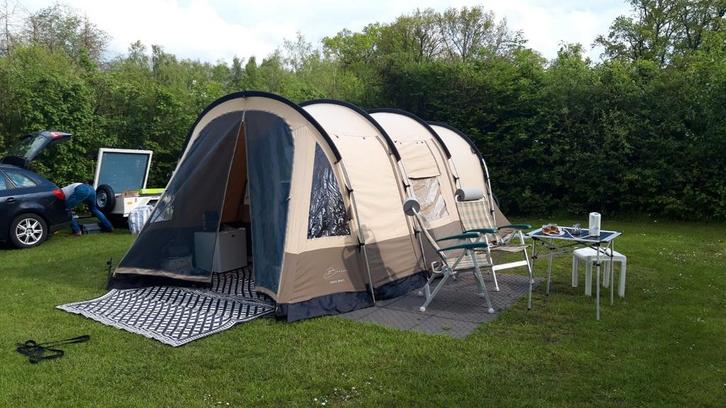 Ruime tunneltent Bardani kontiki beach, Caravans en Kamperen, Tenten, meer dan 6, Gebruikt, Ophalen