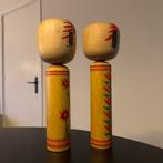 Set vintage Japanse Kokeshi poppen – 31 cm – met ratel, Ophalen of Verzenden