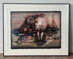 Dansende scheepjes op geschept papier door Francis Vannerum, Antiek en Kunst, Ophalen