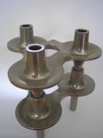 2 NAGEL kandelaars in nette staat  /  hoog 6 cm p.st., Ophalen of Verzenden, Overige materialen