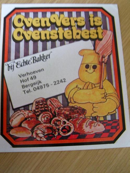 sticker Bergeijk Verhoeven Hof 49  Echte bakker, Verzamelen, Stickers, Zo goed als nieuw, Bedrijf of Vereniging, Ophalen