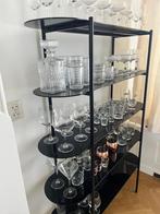 Zwarte glazen wandmeubel, 150 tot 200 cm, 25 tot 50 cm, 50 tot 100 cm, Ophalen of Verzenden