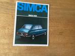 Simca 1100 Leaflet, Ophalen of Verzenden, Zo goed als nieuw, Overige merken