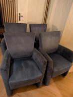 Eethoekstoelen 4 stuks kuipmodel met wieltjes, Ophalen of Verzenden, Gebruikt, 4 tot 6 stoelen