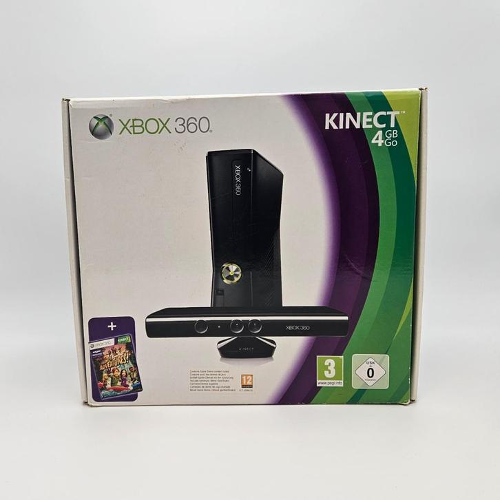 Xbox 360 Slim 4GB Kinect Bundle incl. Kinect Adventures Game, Spelcomputers en Games, Spelcomputers | Xbox 360, Zo goed als nieuw