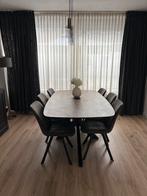 6 Antraciet Grijze Eetkamerstoelen, Gebruikt, Ophalen of Verzenden, Metaal, Grijs