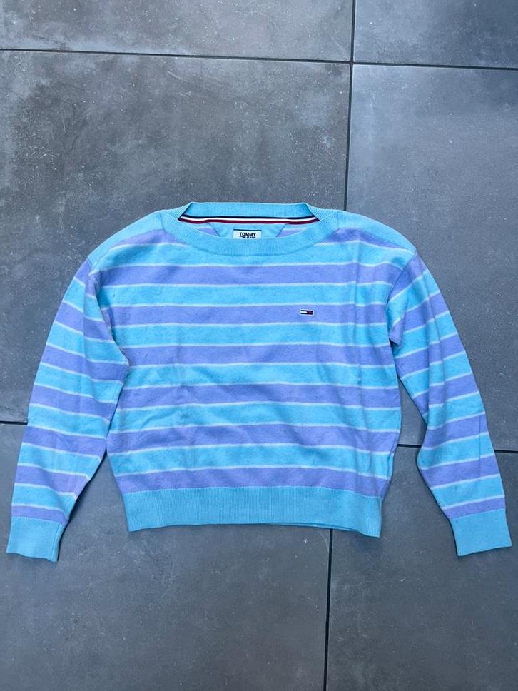 TOMMY HILFIGER FIJN GEBREID WOLLEN TRUI PULLOVER WOL BLEND S, Kleding | Dames, Truien en Vesten, Zo goed als nieuw, Maat 36 (S)