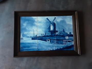 Prachtig Delfs Blauw tegeltableau 100% handgeschilderd  beschikbaar voor biedingen