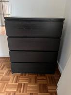 2x Ikea Ladekast Malm zwart/bruin, Ophalen, 50 tot 100 cm, Zo goed als nieuw, 3 of 4 laden