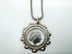 Zilveren venetiaans ketting zilveren munthanger Juliana,1980, Met hanger, Gebruikt, Info@zilverwebsite.nl, Verzenden