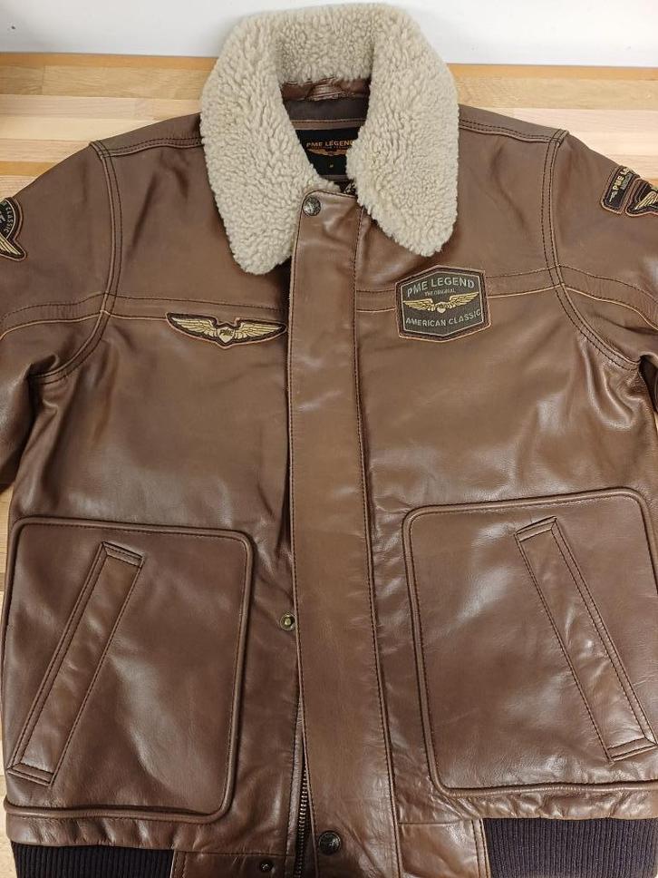 PME Legend Hudson - Leren Jas bruin M, Kleding | Heren, Jassen | Winter, Zo goed als nieuw, Overige maten, Bruin, Ophalen of Verzenden