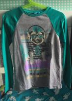 HEMA shirt longsleeve turquoise bulldog hond maat 122-128, Nieuw, Jongen, Ophalen of Verzenden, Shirt of Longsleeve