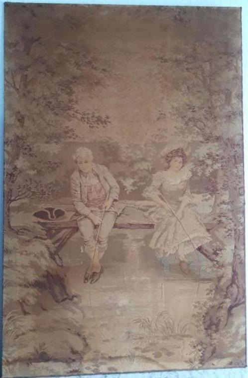 Gobelin op houten frame. Frankrijk, pl.m. 1850-1880, Antiek en Kunst, Antiek | Kleden en Textiel, Ophalen