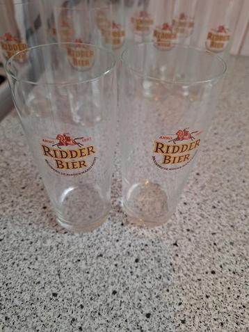 Vintage bierglazen van de Ridderbrouwerij. beschikbaar voor biedingen