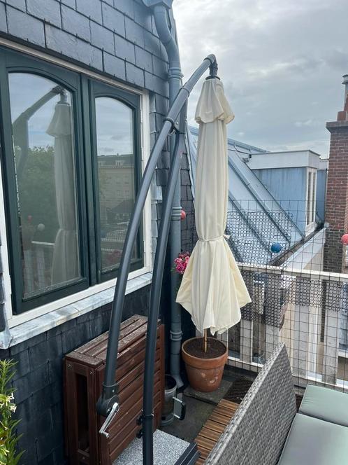 Zweef parasol Ø 300cm Ecru, Tuin en Terras, Parasols, Nieuw, Zweefparasol, Ophalen