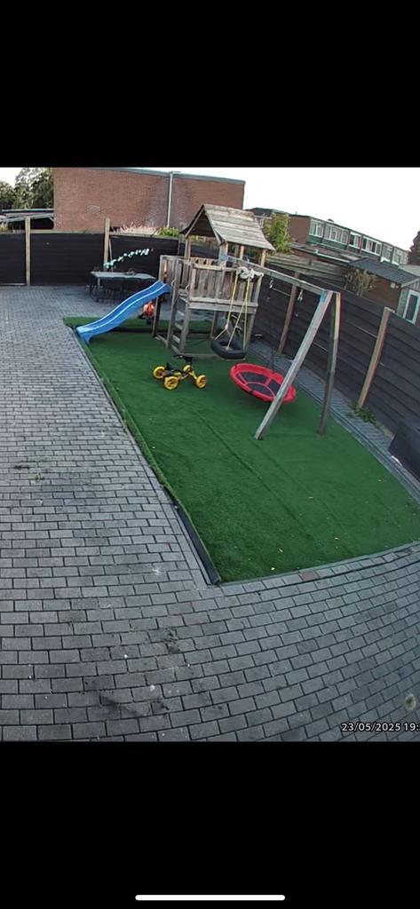 Speeltoestel met schommel, glijbaan en bel, Kinderen en Baby's, Speelgoed | Buiten | Speeltoestellen, Gebruikt, Glijbaan, Ophalen