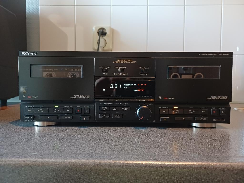 Sony TC-V7700 Dubbel Cassettedeck, Ophalen, Dubbel, Sony, Tiptoetsen