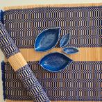 Bamboe Placemat Set - Blauw - zgan, Ophalen of Verzenden, Zo goed als nieuw