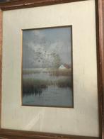 gouache landschap met boerderij, Ophalen of Verzenden